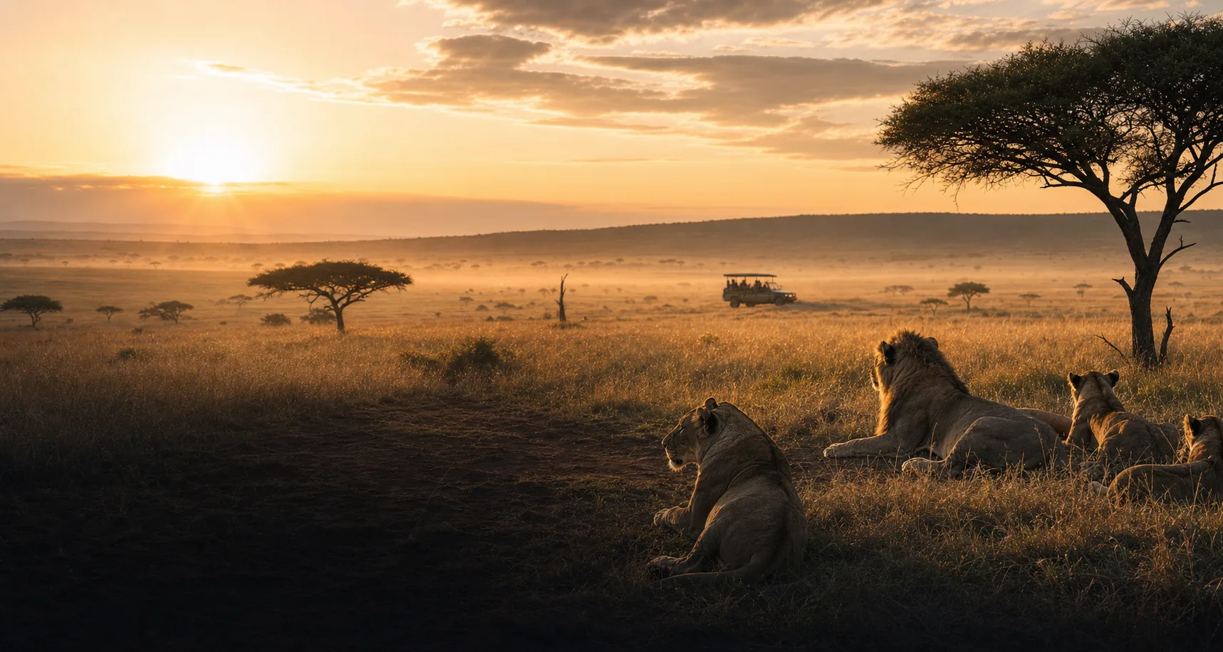 Golden Maasai Mara safari landscape